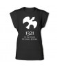 Cathar Dove Stencil Colour Women's Rolled Cuff T-Shirt